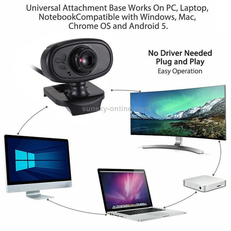 MSK-03 720P USB Camera WebCam with Microphone (Black)