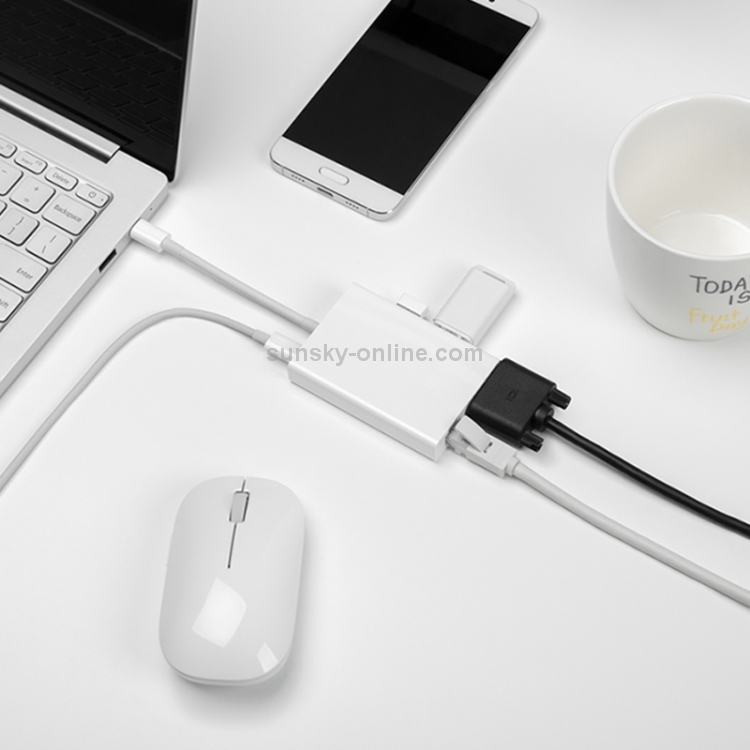 Original Xiaomi USB-C to VGA Adaptor Multi-function 5 in 1 Gigabit Ethernet HD Display Output Adaptor (White) Original Xiaomi USB-C to VGA Adaptor Multi-function 5 in 1 Gigabit Ethernet HD Display Output Adaptor (White)