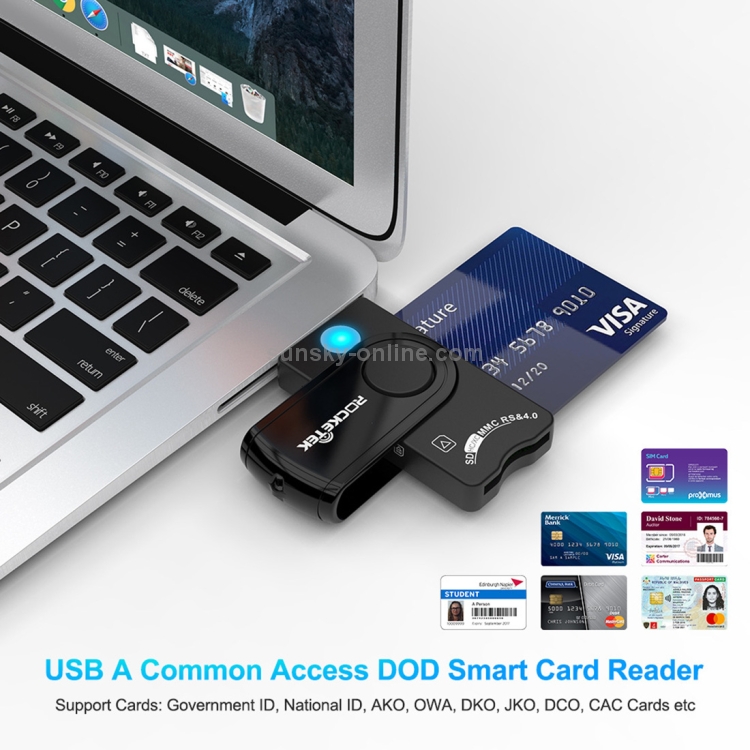 Lecteur de carte d'identité intelligent USB 2.0 pour Sd Atm Cac Tf