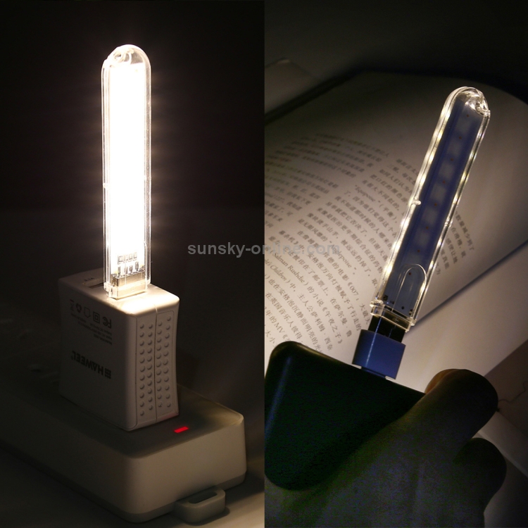 8LEDs 5V 200LM USB LED Book Light Luce notturna portatile, con adattatore  di tipo C (bianco caldo)