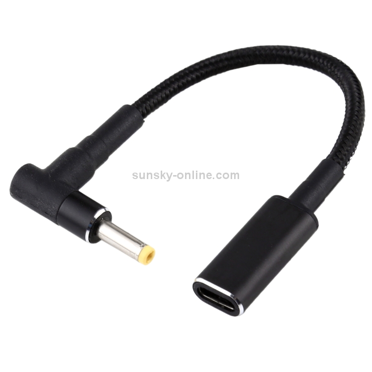 Quick Connection PD 100W 7.4 x 0.6mm Male to USB-C/Type-C Male Nylon Weave Power Charge Cable for Dell Cable Length 1.7m Portable 
