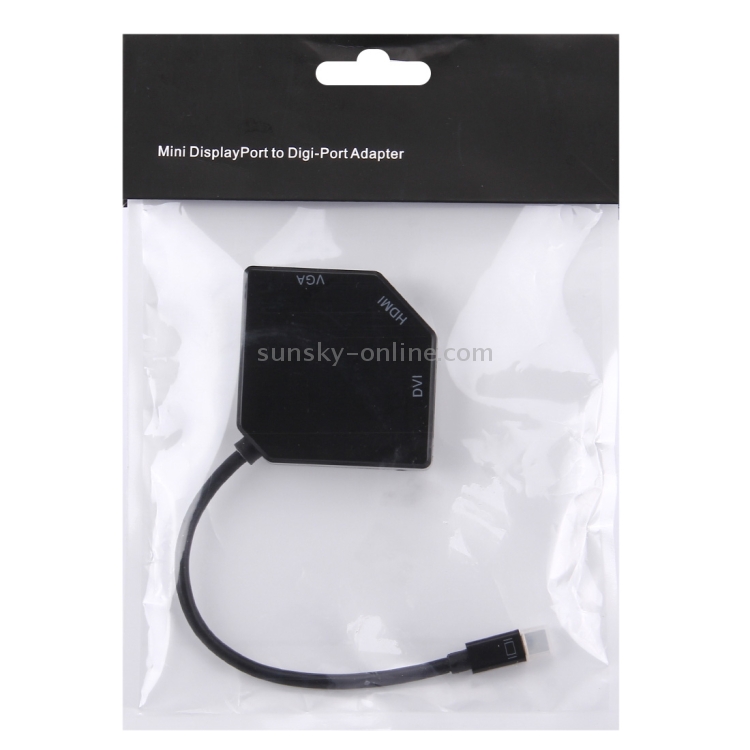 3 in 1 Mini Display Port to HDMI / VGA / DVI Digi-port Adapter(Black) 3 in 1 Mini Display Port to HDMI / VGA / DVI Digi-port Adapter(Black)