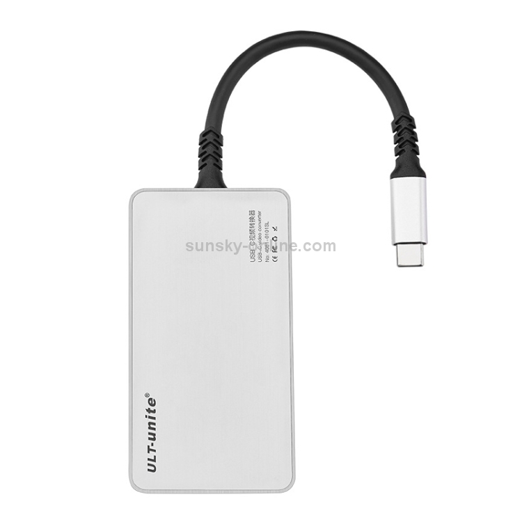 Ult-Unite 5 en 1 USB-C / TYPE-C a 3.5mm Audio + VGA + DP + Adaptador de HUB multifuncional de puerto HDMI + PD (blanco) - 1