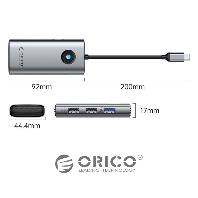 ORICO PW11-6P Type-C / USB-C 6-in-1 5Gbps 多機能ドッキングステーション (シルバー)