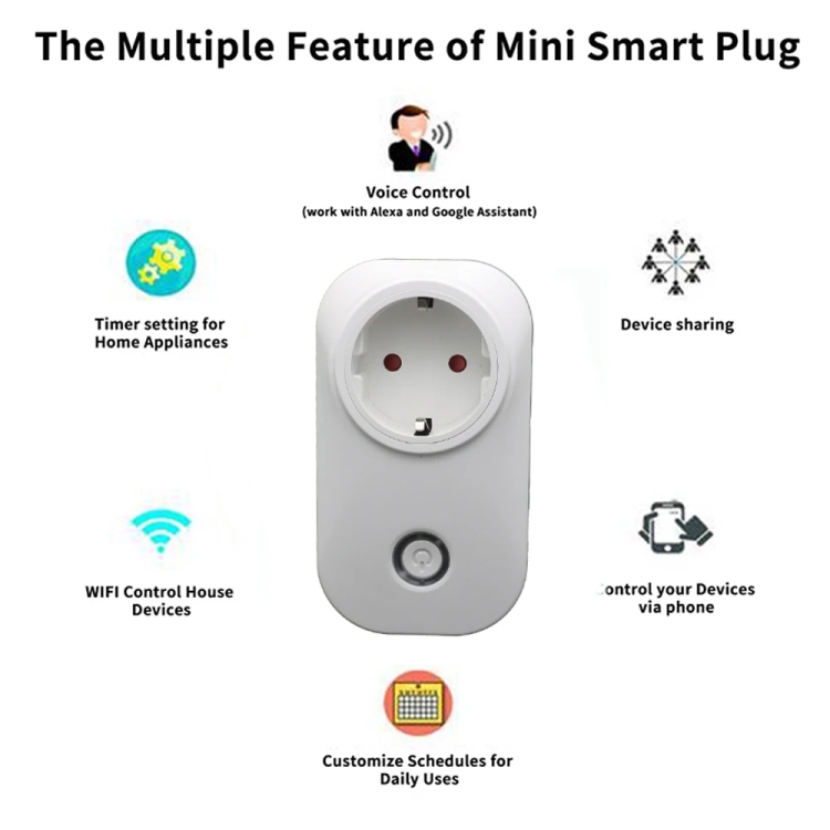 WiFi Smart Power Plug Socket with USB Port, Android 3.0+ & iOS 6.1