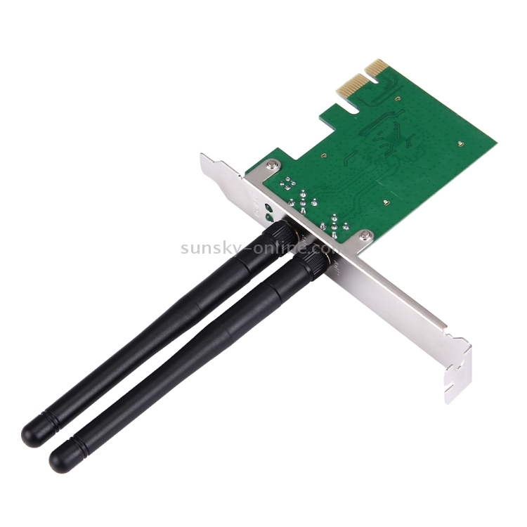 Tarjeta adaptadora de red LAN inalámbrica PCI Express de 300 Mbps con 2 antenas, estándares IEEE 802.11b / 802.11g / 802.11n - 3