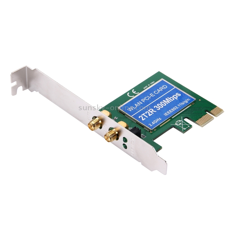 Tarjeta adaptadora de red LAN inalámbrica PCI Express de 300 Mbps con 2 antenas, estándares IEEE 802.11b / 802.11g / 802.11n - 4
