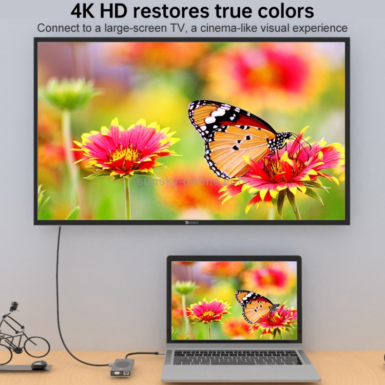 Basix T14 14 in 1 USBC / Typec to HDMIx2 + VGA + USB 3.0x5 + SD + TF