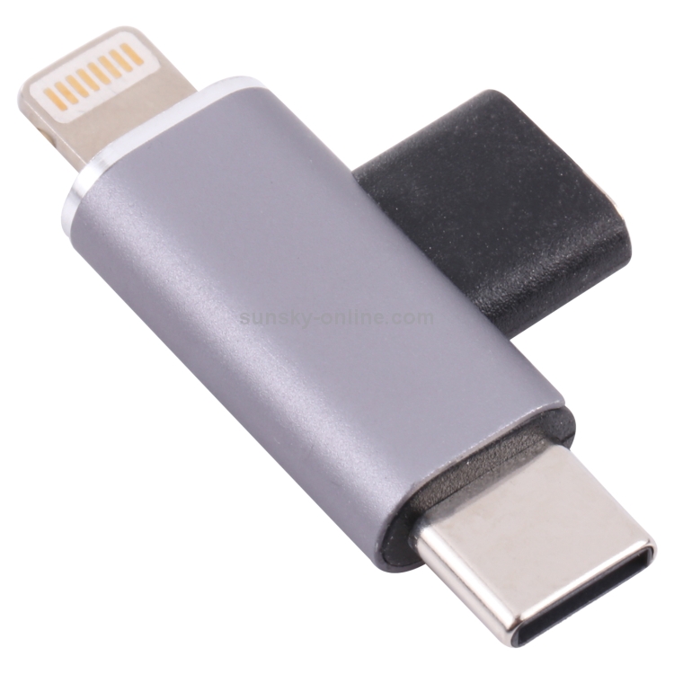 USB-C / Type-C Female to 8 Pin Male + USB-C / Type-C Male Converter USB-C / Type-C Female to 8 Pin Male + USB-C / Type-C Male Converter