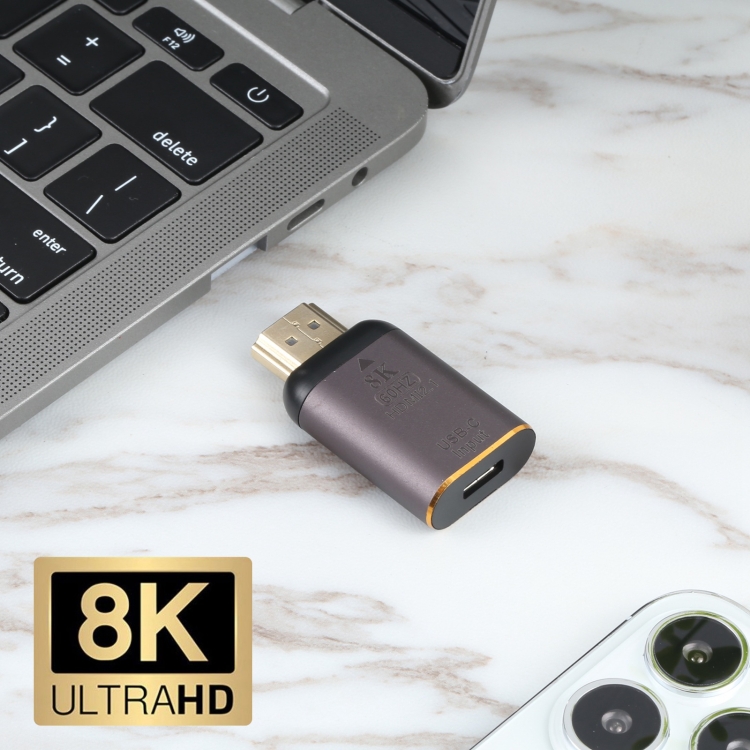 8K 60Hz USB-C / Tipo-C hembra a HDMI adaptador masculino - 4