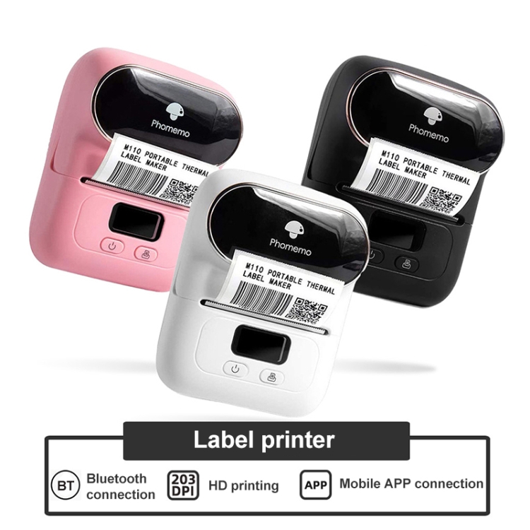B100 Portable Bluetooth Mini imprimante de réception d'étiquettes  Imprimante de chargement USB, spécification: Machine + étiquette blanche 5  rouleaux