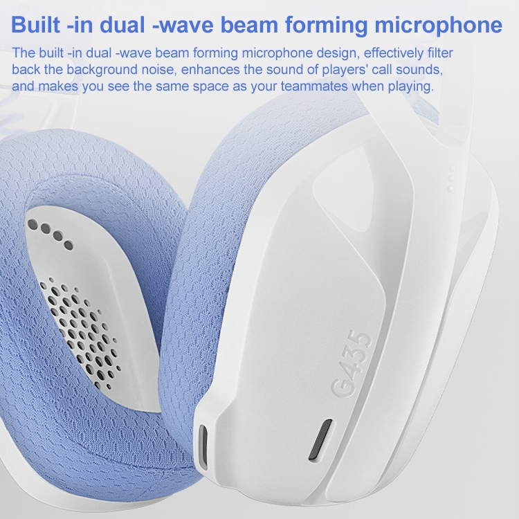 Logitech G435 Auriculares inalámbricos Bluetooth para juegos de modo dual (blanco) - B1