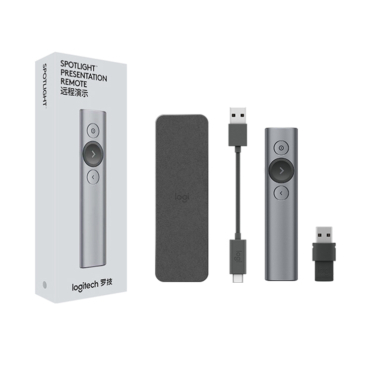Logitech Spotlight 2.4Ghz USB Wireless Presenter PPT Remote Control Flip Pen (Oro) - B2