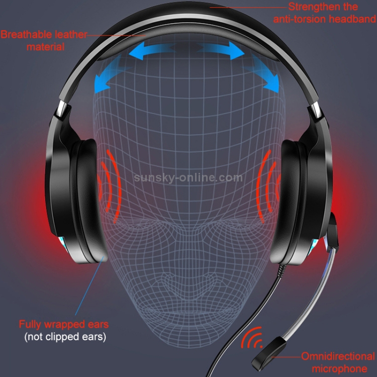 Auriculares para juegos con cable y micrófono YINDIAO Q2 montados en la cabeza, versión: individual de 3,5 mm (negro) - 9