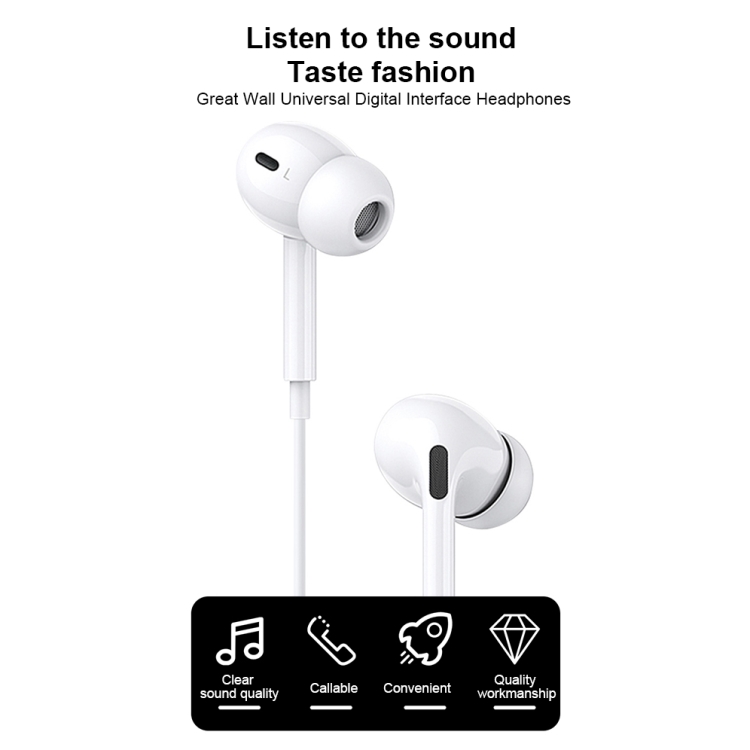 Great Wall GW-LE02 Third Generation 3.5mm In-Ear Earphone, Length: 1.2m (White) Great Wall GW-LE02 Third Generation 3.5mm In-Ear Earphone, Length: 1.2m (White)