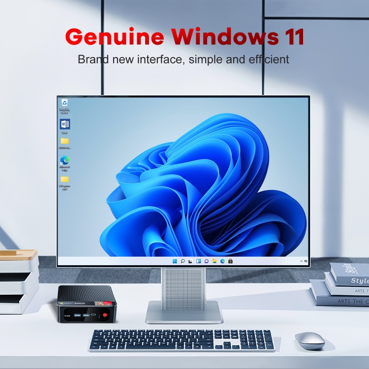 Beelink SER5Pro Windows 11 Mini PC, 16GB+500GB, AMD Ryzen 5 5600H, Support BT / WiFi 6E / RJ45, EU Plug - B10