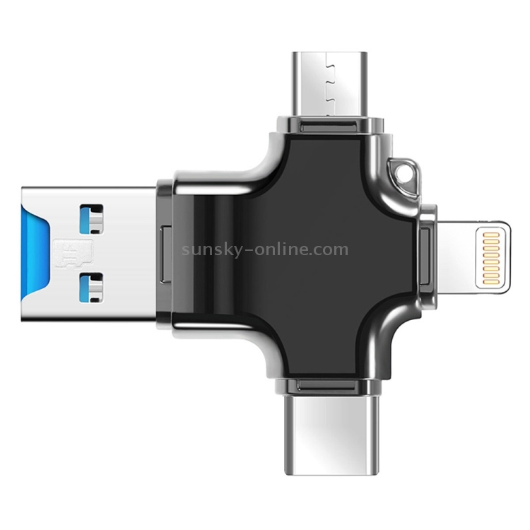 POFAN 4 in 1 USB-C / Type-C & USB 3.0 & Micro USB & 8 Pin TF Card Reader POFAN 4 in 1 USB-C / Type-C & USB 3.0 & Micro USB & 8 Pin TF Card Reader