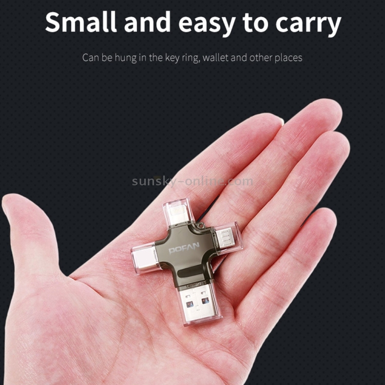 POFAN 4 in 1 USB-C / Type-C & USB 3.0 & Micro USB & 8 Pin TF Card Reader POFAN 4 in 1 USB-C / Type-C & USB 3.0 & Micro USB & 8 Pin TF Card Reader