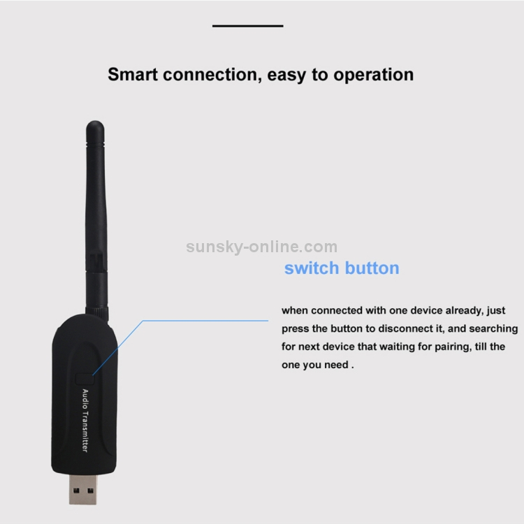 B5 Bluetooth Audio Transmitter with Antenna, Bluetooth Distance: 10m above B5 Bluetooth Audio Transmitter with Antenna, Bluetooth Distance: 10m above