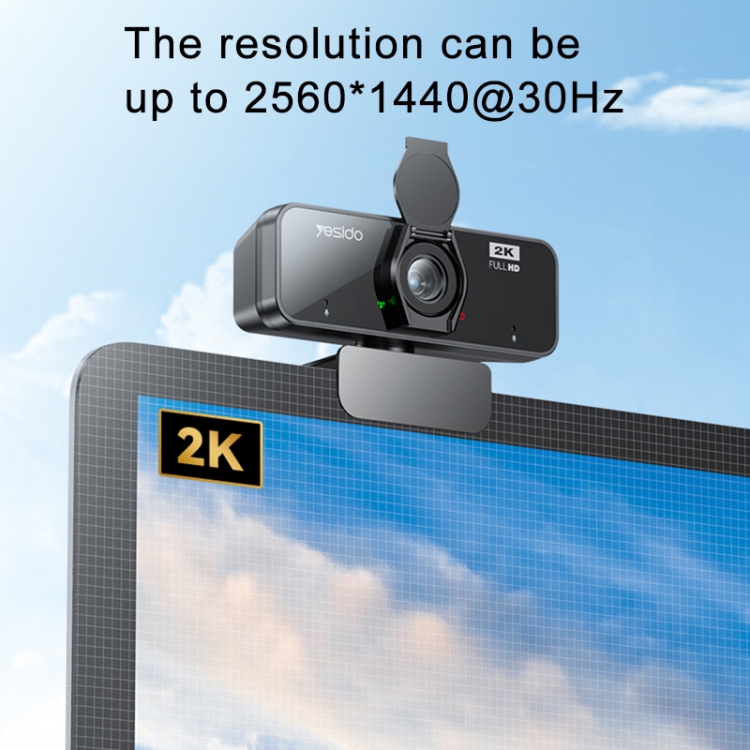 Yesido KM14 2K 4.0MP HD USB Webcam, Cable Length 1.5m - 4
