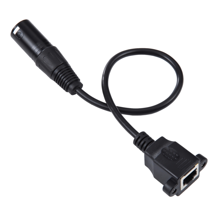 Cavo di prolunga per rete LAN Ethernet da 3 pin XLR maschio a RJ45 femmina,  lunghezza cavo: 30 cm (nero)