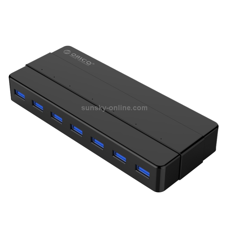 ORICO H7928-U3 ABS Material Desktop 7 Puertos USB 3.0 HUB con 1m Cable (Negro) - 1