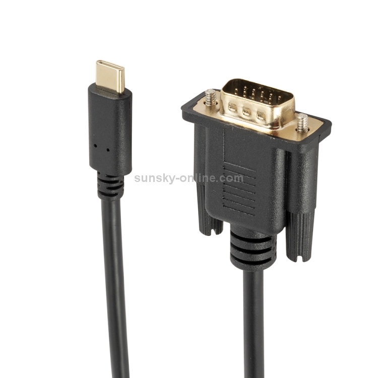 TC026 1.8m 1080p USB-C / Tipo-C Macho a VGA Cable adaptador masculino - 1