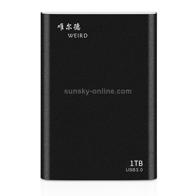 WEIRD 1TB 2.5 pulgadas USB 3.0 Transmisión de alta velocidad Carcasa de metal Unidad de disco duro móvil ultradelgada y ligera (Negro) - 1