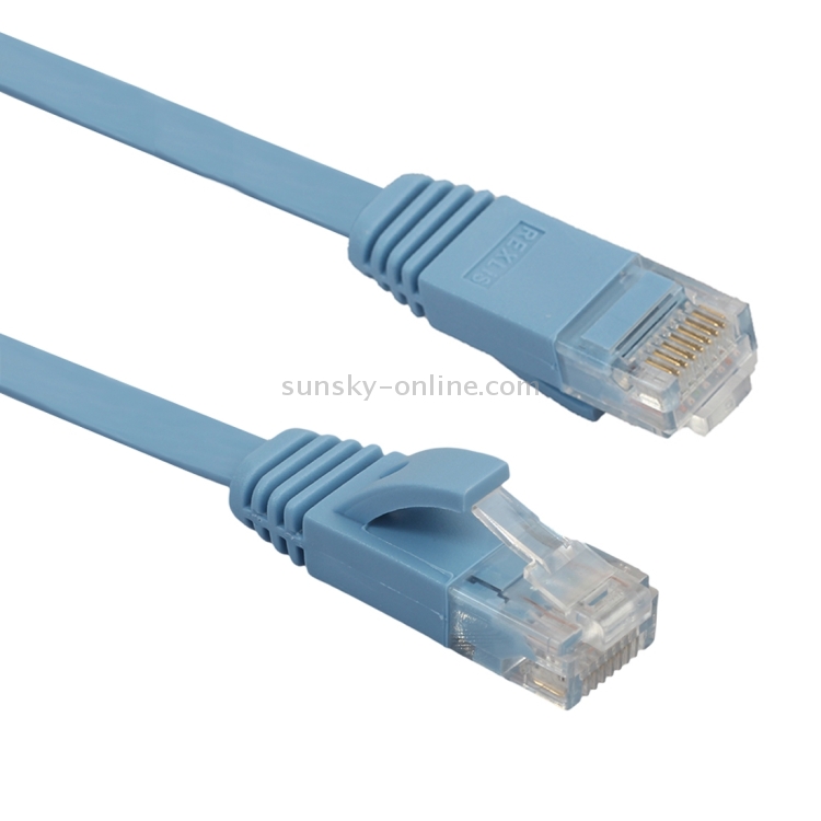 Patch Lead RJ45 Color : Blue Black Computer Supplies 0.5m CAT6 Ultra-Thin Flat Ethernet Network LAN Cable 