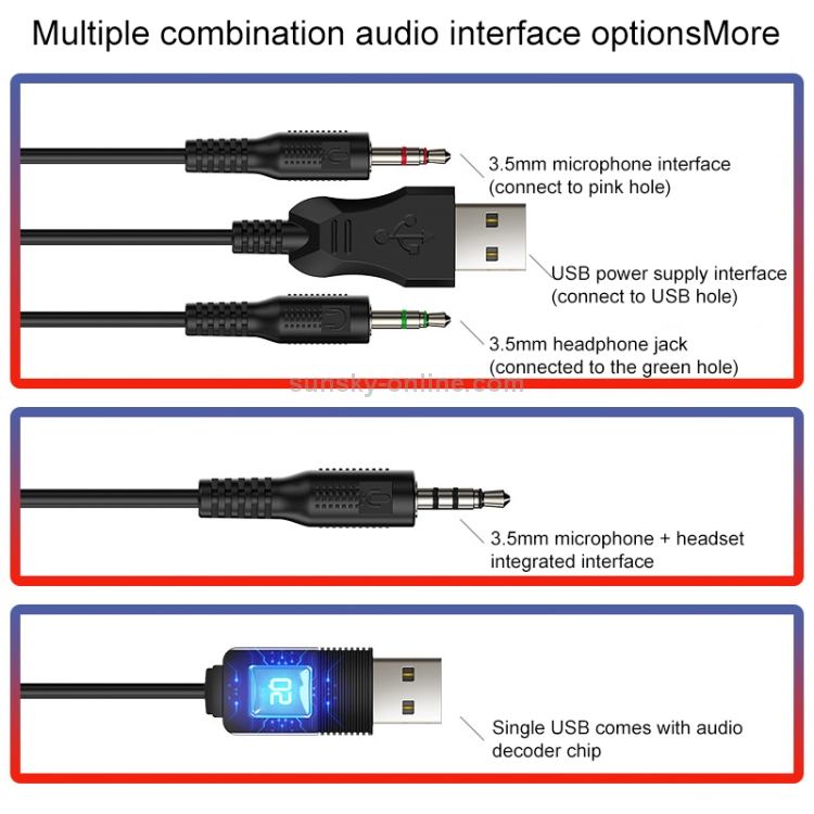 YINDIAO Q3 Auriculares para juegos deportivos electrónicos con cable USB con micrófono y luz RGB, Longitud del cable: 1,67 m (blanco) - 6