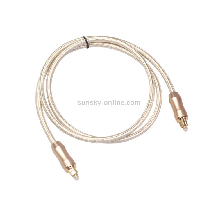 QHG02 SPDIF Toslink Cable de audio de fibra óptica trenzada chapada en oro, longitud: 1 m - 1