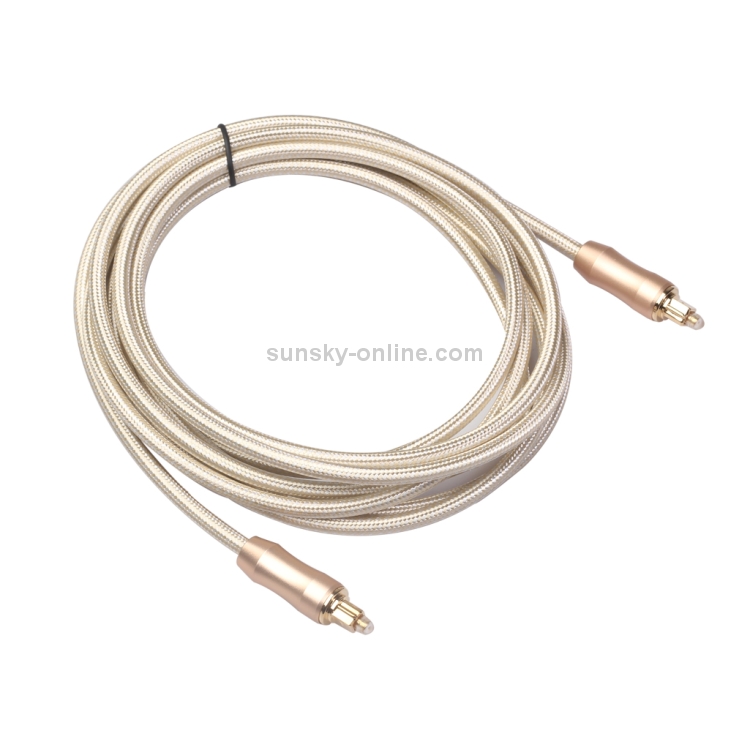 QHG02 SPDIF Cable de audio de fibra óptica trenzada enchapado en oro Toslink, longitud: 3 m - 1