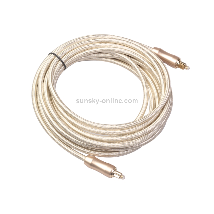 QHG02 SPDIF Cable de audio de fibra óptica trenzada enchapado en oro Toslink, longitud: 5 m - 1