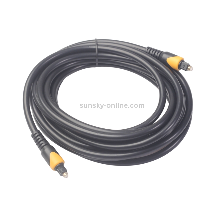 QHG01 SPDIF Cable de audio óptico de doble color de PVC Toslink, longitud: 5 m - 1