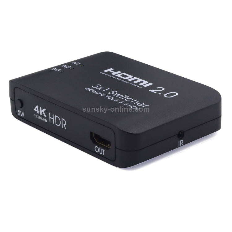 AYS-31V20 HDMI 2.0 3x1 4K Ultra HD Switch Splitter (Negro) - 1