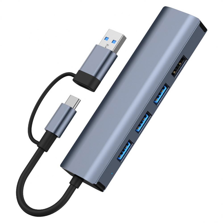BYL-2208 5 in 2 USB + USB-C / Type-C to USB Multifunctional Docking Station HUB Adapter - 1