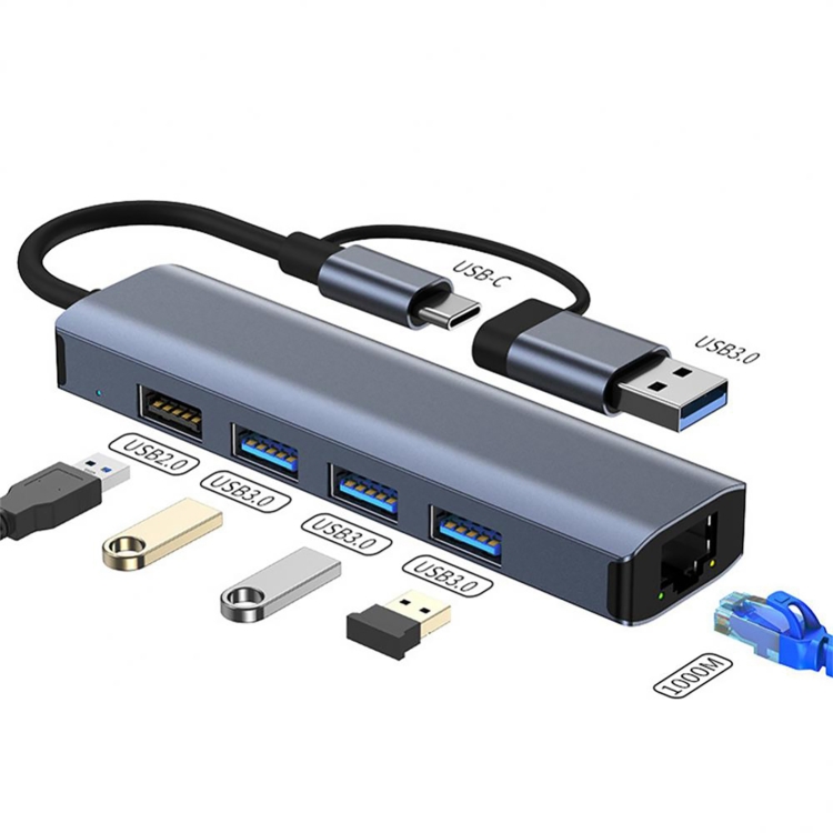 BYL-2208 5 in 2 USB + USB-C / Type-C to USB Multifunctional Docking Station HUB Adapter - 3