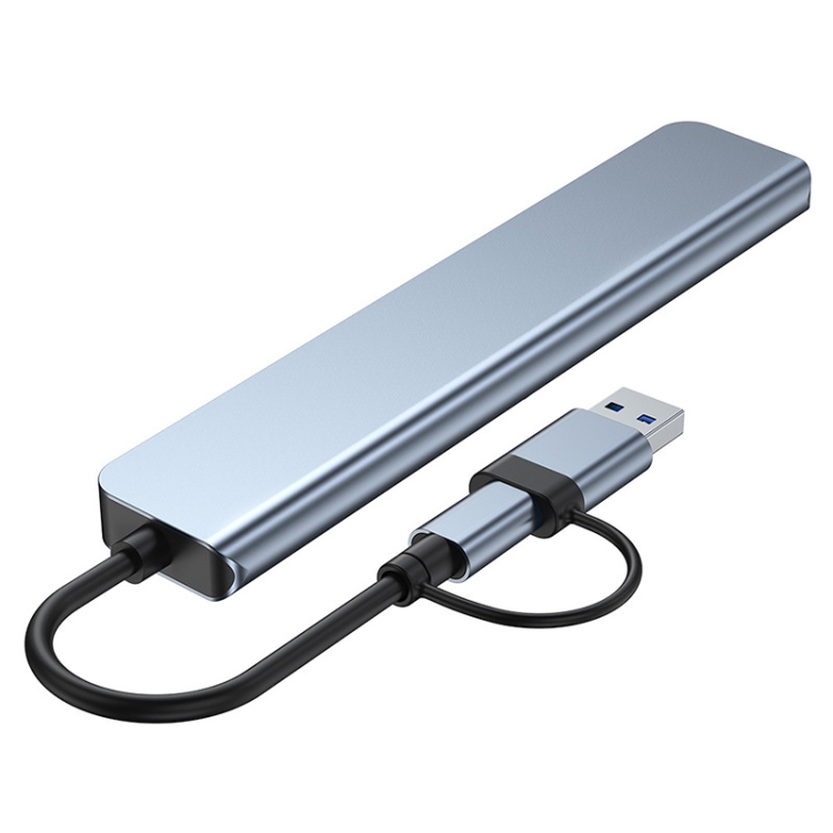 BYL-2218TU 8 in 1 USB + USB-C / Type-C zu USB Multifunktions-Dockingstation  HUB-Adapter
