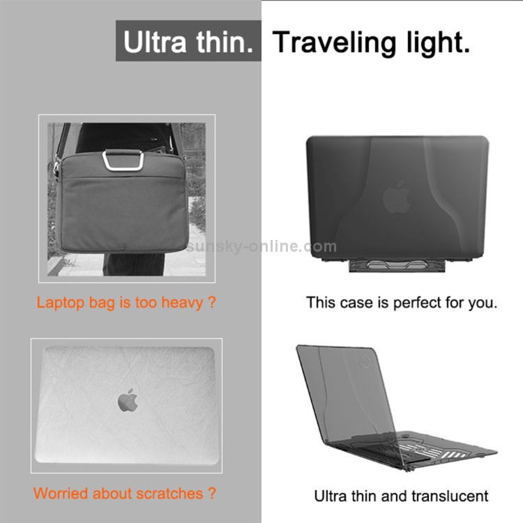 Multi-function Ultra-thin Translucent Heat Dissipation Laptop PC Protective Case for MacBook Air 13.3 inch, with Holder & Handle & Slip-resistant Feet(Red) Multi-function Ultra-thin Translucent Heat Dissipation Laptop PC Protective Case for MacBook Air 13.3 inch, with Holder & Handle & Slip-resistant Feet(Red)
