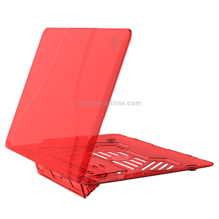 Multi-function Ultra-thin Translucent Heat Dissipation Laptop PC Protective Case for MacBook Air 13.3 inch, with Holder & Handle & Slip-resistant Feet(Red) Multi-function Ultra-thin Translucent Heat Dissipation Laptop PC Protective Case for MacBook Air 13.3 inch, with Holder & Handle & Slip-resistant Feet(Red)