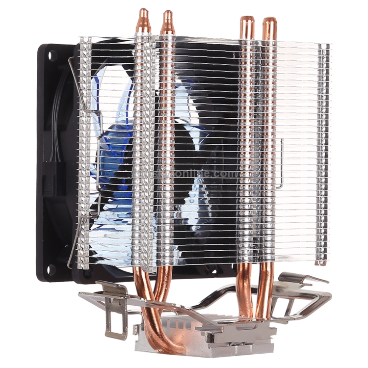 Ventilador de la CPU del radiador de la CPU del tubo de calor doble del cobre puro del refrigerador de la CPU del LED, con luz azul - 2