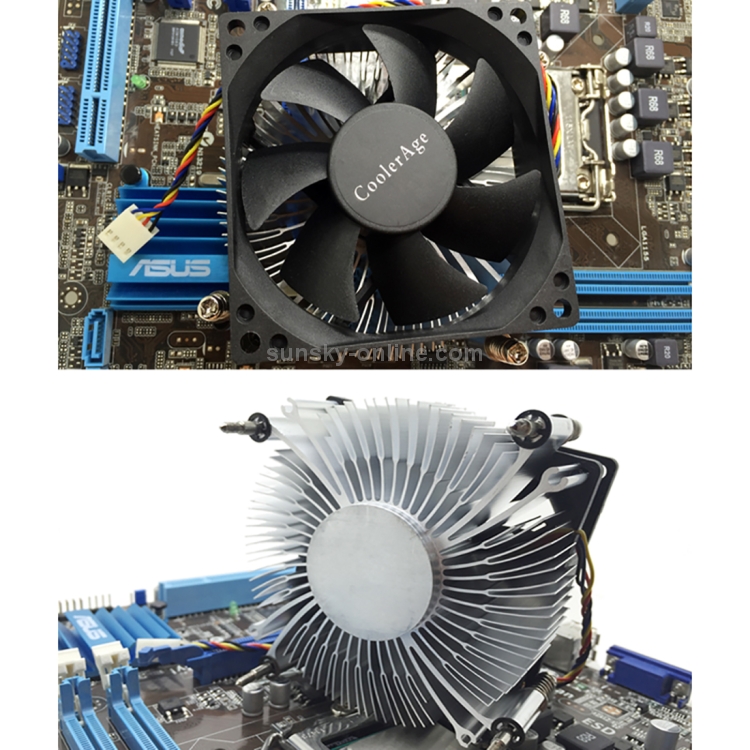 Disipador de calor silencioso silencioso del ventilador del enfriador de la CPU de 4 pines para Intel 1155/1151 / i3 / i5 - 7