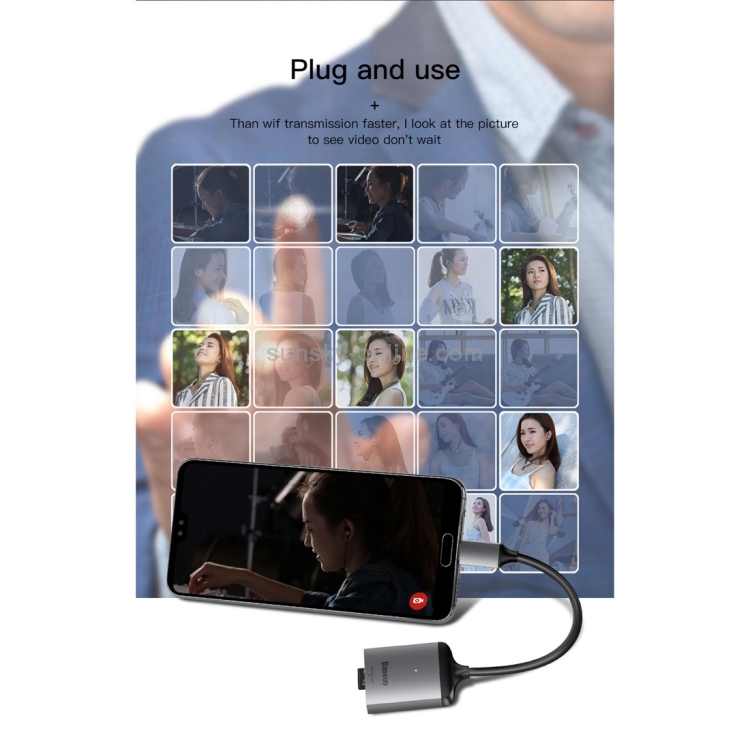 Baseus CAHUB-P0G Enjoy Series USB-C / Type-C to SD / TF Card Reader HUB Adapter (Dark Gray) Baseus CAHUB-P0G Enjoy Series USB-C / Type-C to SD / TF Card Reader HUB Adapter (Dark Gray)