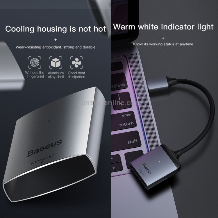 Baseus CAHUB-P0G Enjoy Series USB-C / Type-C to SD / TF Card Reader HUB Adapter (Dark Gray) Baseus CAHUB-P0G Enjoy Series USB-C / Type-C to SD / TF Card Reader HUB Adapter (Dark Gray)