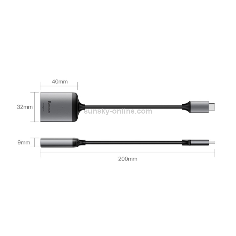 Baseus CAHUB-P0G Enjoy Series USB-C / Type-C to SD / TF Card Reader HUB Adapter (Dark Gray) Baseus CAHUB-P0G Enjoy Series USB-C / Type-C to SD / TF Card Reader HUB Adapter (Dark Gray)