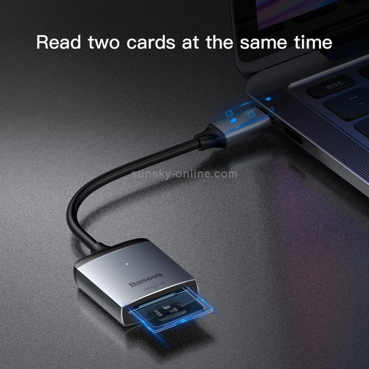 Baseus CAHUB-P0G Enjoy Series USB-C / Type-C to SD / TF Card Reader HUB Adapter (Dark Gray) Baseus CAHUB-P0G Enjoy Series USB-C / Type-C to SD / TF Card Reader HUB Adapter (Dark Gray)