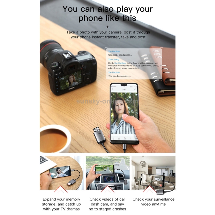 Baseus CAHUB-P0G Enjoy Series USB-C / Type-C to SD / TF Card Reader HUB Adapter (Dark Gray) Baseus CAHUB-P0G Enjoy Series USB-C / Type-C to SD / TF Card Reader HUB Adapter (Dark Gray)