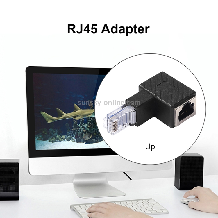 Adattatore di estensione da 90 gradi RJ45 maschio a femmina per Cat5 Cat5  Cat6 Cavo di rete Ethernet LAN Ethernet