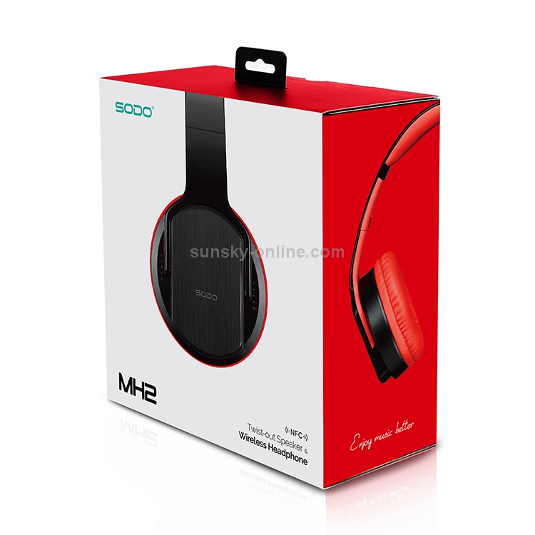 SODO MH2 Bluetooth 4.2 Foldable Wireless Bluetooth Headset with Mic Red