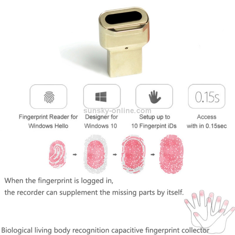 Mini USB Fingerprint Identification Logger Computer Software Protector, Support Windows10 & Windows Hllo (Rose Gold) Mini USB Fingerprint Identification Logger Computer Software Protector, Support Windows10 & Windows Hllo (Rose Gold)